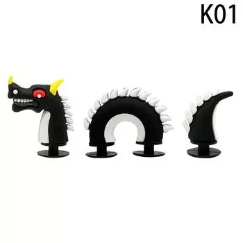 1 комплект поддельных мультяшных китайских драконов из ПВХ с отверстиями для обуви, сделай сам, забавные аксессуары для обуви, украшения в виде крокодиловой змеи, пряжка, подарок as the picture