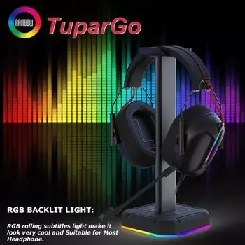 1 комплект подставки для наушников с RGB-подсветкой, алюминиевый кронштейн для дисплея наушников, вертикальный держатель игровой гарнитуры для дома белый