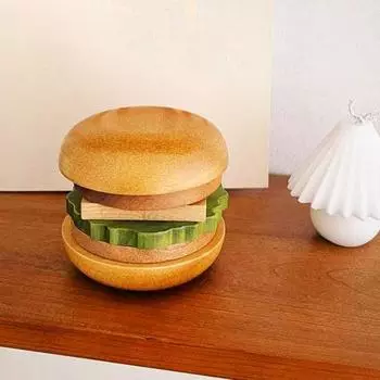 1 комплект подставок для гамбургеров с подставкой в форме бургера, деревянная подставка для сковороды с горячим чаем, термостойкая подставка под стакан, коврик для украшения дома A