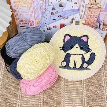 1 комплект подставок для иголок с иголками, набор для вышивки иглами ручной работы с пряжей для пялец