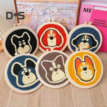 1 комплект подставок для иголок в виде собаки, набор для вышивки иглами своими руками с пяльцами, пряжа, инструменты, инструкция для взрослых, начинающих, сделай сам, мультяшный щенок English books