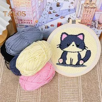 1 комплект подставок для стаканов с иглами, набор для вышивки иглами, набор для рукоделия с пяльцами, пряжа, инструменты, инструкция для взрослых, начинающих, подставка для стаканов с животными и цветами English books