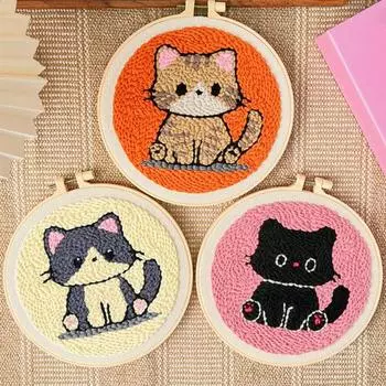 1 комплект подставок для стаканов с иглами, набор для вышивки иглами, набор для рукоделия с пяльцами, пряжа, инструменты, инструкция для взрослых, начинающих, подставка для стаканов с животными и цветами English books