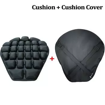 1 комплект подушки сиденья мотоцикла, подушка сиденья с функцией снятия давления, удобная подушка сиденья, надувная воздушная подушка, охлаждающая подушка сиденья с пряжкой с чехлом для подушки