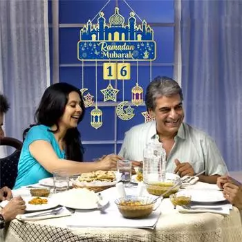 1 комплект подвеска-календарь Рамадана на Ближнем Востоке, календарь обратного отсчета Рамадана, узор замка и луны, домашний декор, адвент-календарь Sets