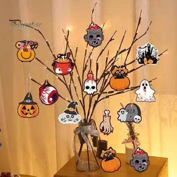 1 комплект подвеска на Хэллоуин, простая установка, подвесные украшения с тыквой и призраком для праздничного украшения дома
