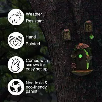 1 комплект, подвеска в виде феи, миниатюрный уличный фонарь, фигурки на окна и двери, скульптуры из синтетической смолы для внутреннего садового декора