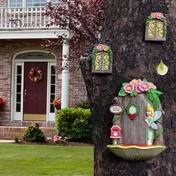 1 комплект, подвеска в виде феи, миниатюрный уличный фонарь, фигурки на окна и двери, скульптуры из синтетической смолы для внутреннего садового декора разноцветный