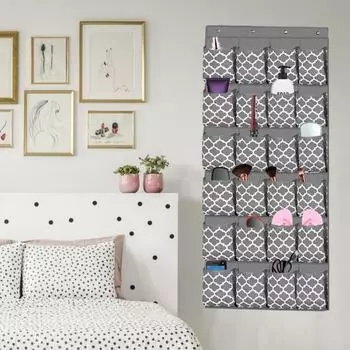 1 комплект, подвесная сумка для хранения на двери с 4 прочными крючками, компактная 24 кармана, брелок для хранения обуви, органайзер для обуви, сумка для дома A