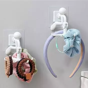 1 комплект подвесного крючка, настенный вращающийся крючок для вешалки с 6 крючками, самоклеящийся крючок для хранения без перфорации для кухни, ванной комнаты белый