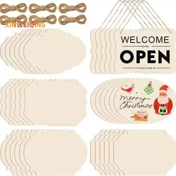 1 комплект подвесного знака, пустой незавершенный, устойчивый к царапинам и трещинам, легко повесить, дизайн с подвесным отверстием, написание картин, подвеска-вывеска, садовый декор D