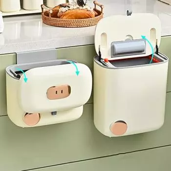 1 комплект, подвесной мусорный бак 7/9 л с крышкой, современный настенный шкаф большой емкости, дверца под раковину, контейнер для хранения мусора, кухонные принадлежности M