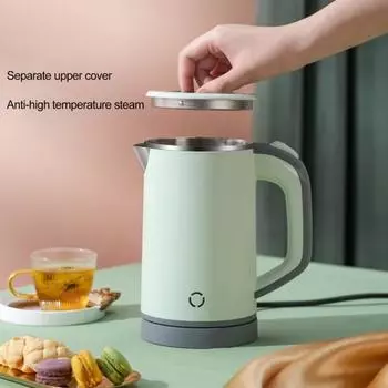 1 комплект, походный чайник, защита от сухого горения, тепла, воды, автоматическое отключение, универсальный пищевой чайник с подогревом, дорожные принадлежности EU Plug зелёный