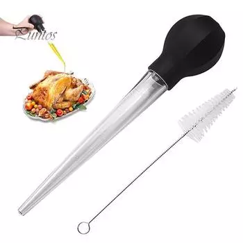 1 комплект, полезная многофункциональная нескользящая пипетка для приготовления индейки, трубка-насос для курицы, индейки, птицы, пипетка для кухни 2pcs