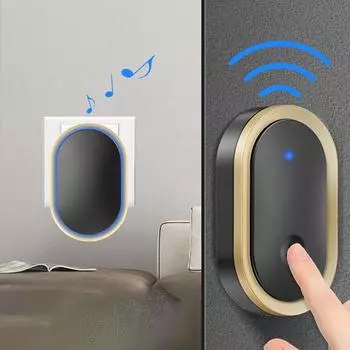 1 комплект полезных беспроводных дверных звонков, простое управление, надежный, удобный, беспроводной EU Plug