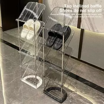 1 комплект полки для обуви 2/3/4/5 ярусов, наклонный под углом 45 градусов, прихожая, органайзер для обуви, отличная несущая способность, отдельно стоящая сборка без инструментов, вертикальная полка для хранения ботинок Dual Layer белый