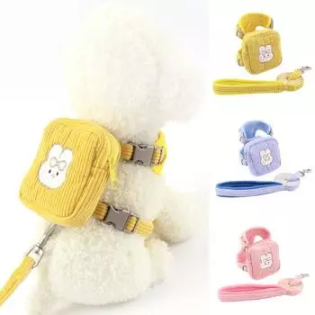 1 комплект полосатого поводка, набор съемной регулируемой пряжки, сумка для собаки M розовый