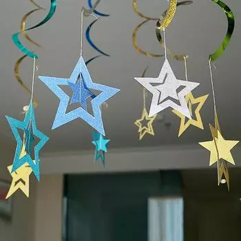 1 комплект полых звезд рождественские украшения год свадьба пентаграмма подвесные украшения серебряный