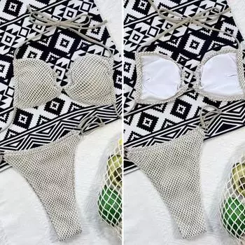 1 комплект, популярный раздельный бикини, быстросохнущий бассейн, дышащий женский купальник с бретелями, женские аксессуары S хаки