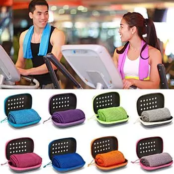 1 комплект портативных быстросохнущих спортивных полотенец, подходящих для занятий спортом и фитнесом, компактный ящик для холодных полотенец, впитывающий пот 30*90