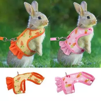 1 комплект поводка для домашних животных, стильный милый мультяшный узор, морская свинка, кролик S оранжевый