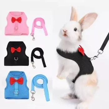 1 комплект, поводок для домашних животных, стильный бантик, украшение для маленьких домашних животных, кролик, тяга S серый