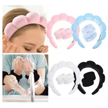 1 комплект, повязка на голову для макияжа, сильная впитывающая утолщенная повязка для макияжа, милая нескользящая, высокая эластичность, аксессуары для волос, повязка на голову для удаления, спа