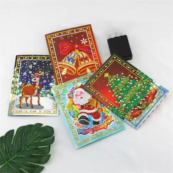 1 комплект поздравительных открыток с алмазной росписью. Изысканные рождественские открытки с алмазной росписью своими руками. 1 Set Christmas