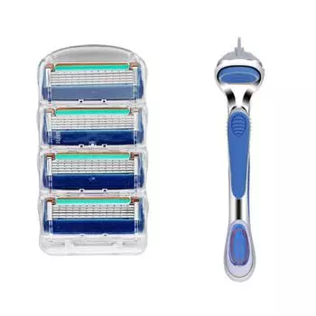 1 комплект пятислойной бритвы, ручная мужская бритва Gillettee, 4 лезвия и 1 ручка 1 set