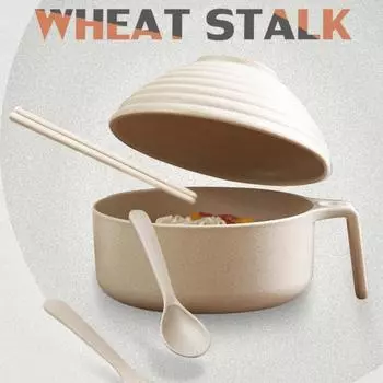 1 комплект практичной многофункциональной миски для лапши эргономичной пластиковой миски большой емкости для еды зелёный