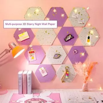 1 комплект практичных съемных легко наклеиваемых фетровых обоев креативная доска для наклеек со звездами и луной для гостиной белый