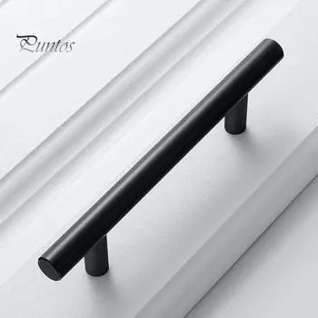 1 комплект практичных современных ручек из нержавеющей стали для шкафа, дверных ручек для ящиков, мебельных ручек для дома S чёрный