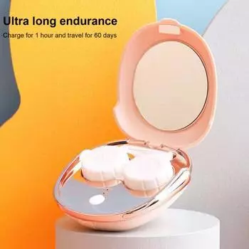 1 комплект, практичный с зеркалом, рабочее время 3 мин/5 мин, машина для очистки контактных линз, многоцелевой автоматический сверхзвуковой очиститель для ежедневного использования розовый