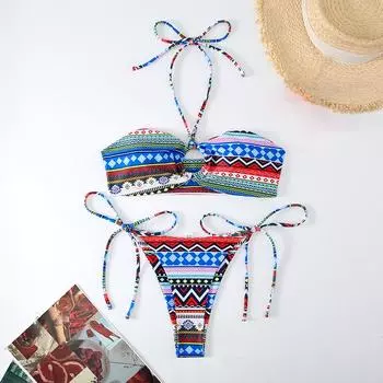 1 комплект, праздничные женские ремни, летнее бикини в богемном стиле с завязками, сексуальный пляжный ремень на шею с лямкой на шее M