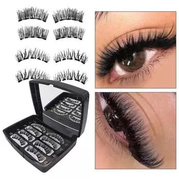 1 комплект премиальных мягких гибких экологически чистых женских 3D толстых магнитных накладных ресниц комплект для девочек
