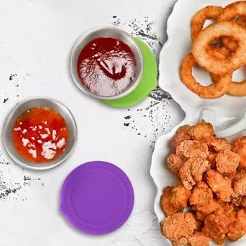 1 Комплект Приправа Чашка Штабелируемая Экономия Места 6 Стилей Практичное Антипригарное Поверхностное Блюдо для Столовой светло-синий