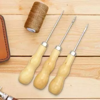 1 комплект, пробковый конус, острый наконечник, деревянная ручка, удобная ручка, нержавеющий конус для ремонта обуви, вспомогательный инструмент, поставки для швейного магазина