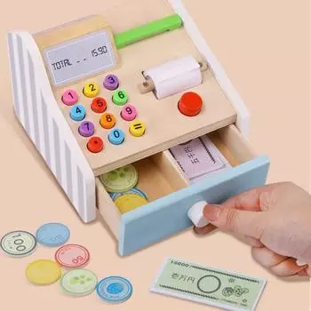 1 комплект прочных богатых аксессуаров развивает интеллект яркий цвет имитация кассового стола супермаркета детский игровой домик игрушка для подарка ролевые игры