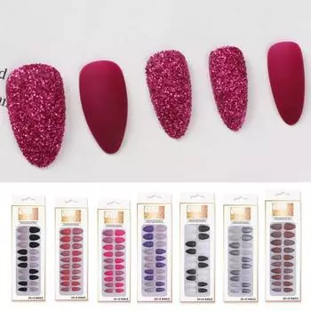 1 комплект прочных, долговечных, привлекательных накладных ногтей с блестками для женщин K One Size