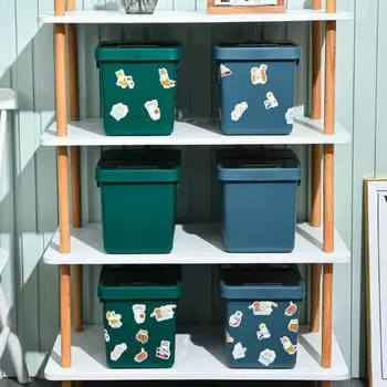 1 комплект, прочный пластиковый прочный герметичный эффект для домашних животных, кошек, собак, ведро для хранения еды, органайзер, коробка, контейнер для корма для собак зелёный