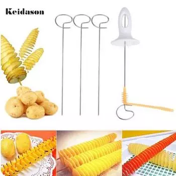 1 комплект, прочный, простой в эксплуатации, ручной спиральный резак для картофеля, мини-гаджет, ручная нарезка для моркови и огурцов, для ресторана