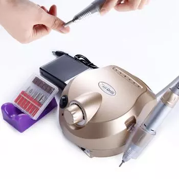 1 комплект, профессиональная электрическая дрель для ногтей золотого и розового цвета, пилочка для художественного салона, маникюрный набор для педикюра, инструмент US Plug розовый