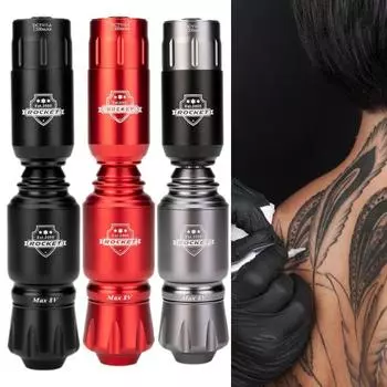 1 комплект, профессиональная беспроводная электрическая ручка для татуировки с источником питания, регулируемая игла, роторный двигатель, набор инструментов для татуировки красный