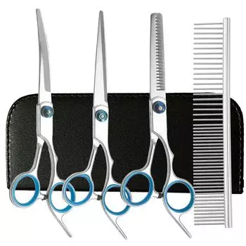 1 комплект профессиональных ножниц для ухода за домашними животными, ножницы для стрижки волос, инструменты для стрижки собак синий