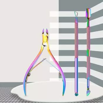 1 комплект, профессиональный триммер для удаления кутикулы, ножницы-толкатели, кусачки для кутикулы из нержавеющей стали, машинка для стрижки педикюра, маникюра