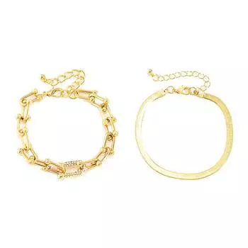 1 комплект, простой персонализированный браслет для женщин и девочек, хип-хоп, U-образная пряжка, браслет, ювелирные изделия, аксессуары, подарки серебряный