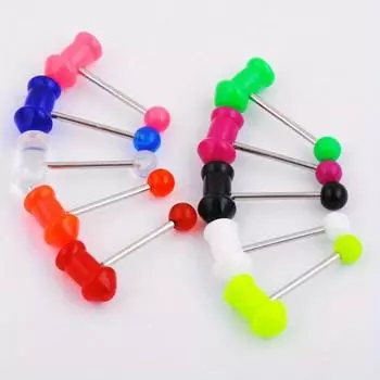 1 комплект, простые модные украшения из нержавеющей стали, красочные пули, язык, головка ногтей, ювелирные изделия, пирсинг