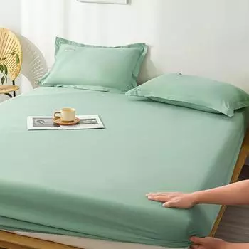 1 комплект простыней, удобное покрывало для кровати, пылезащитное, для домашнего интерьера, однотонное, нескользящее, чехол для матраса Simmon 120*200 зелёный