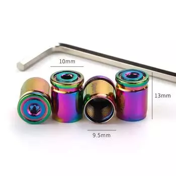 1 комплект противоугонных металлических колпачков для клапанов шин для автомобилей, мотоциклов, велосипедов, чехлы для штоков клапанов с шестигранным ключом, детали для стайлинга автомобилей золотой