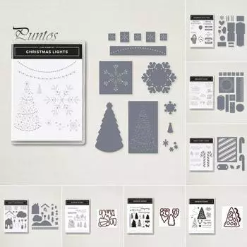 1 комплект, прозрачные декоративные увеличения атмосферы, прозрачная текстура, рождественские украшения, изготовление скрапбукинга, универсальный цветочный узор, Рождественский шаблон